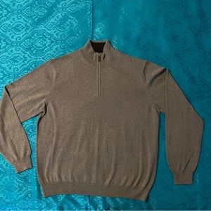 Merino wool  by Black and Brown 1826 in  grey lightweight quarter zip XL
